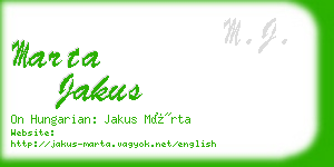 marta jakus business card